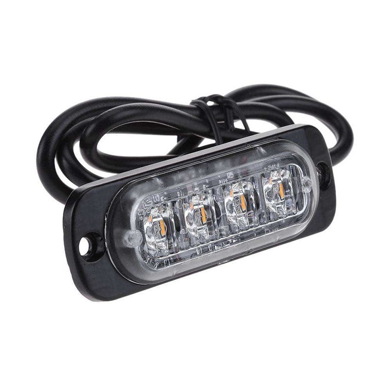 4PCS 4 LED Car Truck Emergency Warning Light 12W Dual Color Flash Strobe Lamp 