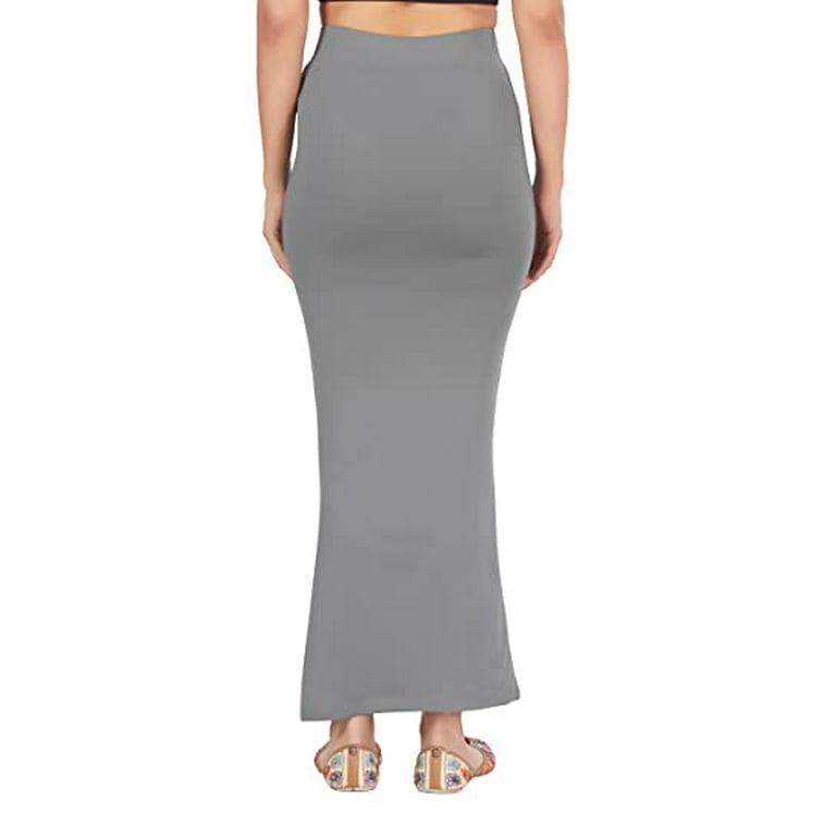 SAI DECORATIVE Women's Lycra Pure Cotton Stretchable Saree Shape wear  Petticoat Color:- Grey & Size:-S 