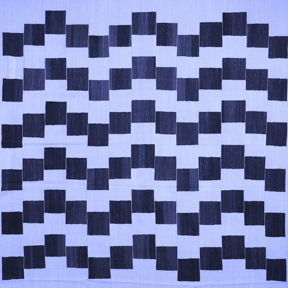 Ahgly Company Indoor Square Abstract Blue Contemporary Area Rugs, 3' Square