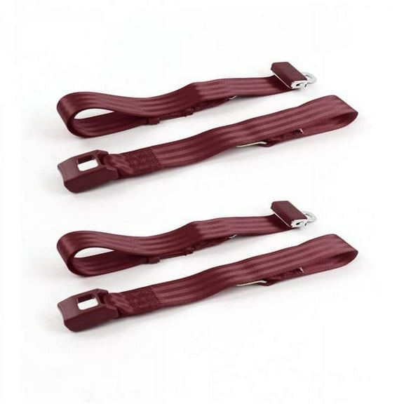 SafeTboy 659890 Standard 2 Point Burgundy Lap Bucket Seat Belt Kit for 1958-1960 Ford Thunderbird - 2 Belts