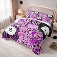 thumbnail image 3 of Erosebridal Eight Ball Quilt King Pink King Coverlet Set, Rose Leopard 3pcs 1 Bedspread and 2 Pillowcases, 3 of 7
