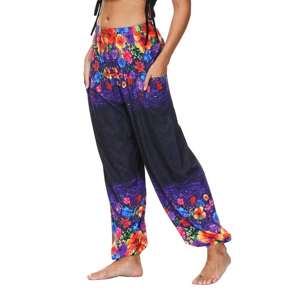 Women's Festival Styled Hippie Harem High Waisted Zumba Pants