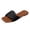 Black, variant on Women's Band Square Slides Sandals Open Toe Summer Slip on Flat Summer Beach Comfortable Walking Shoes Indoor Slippers Black Size 8.5
