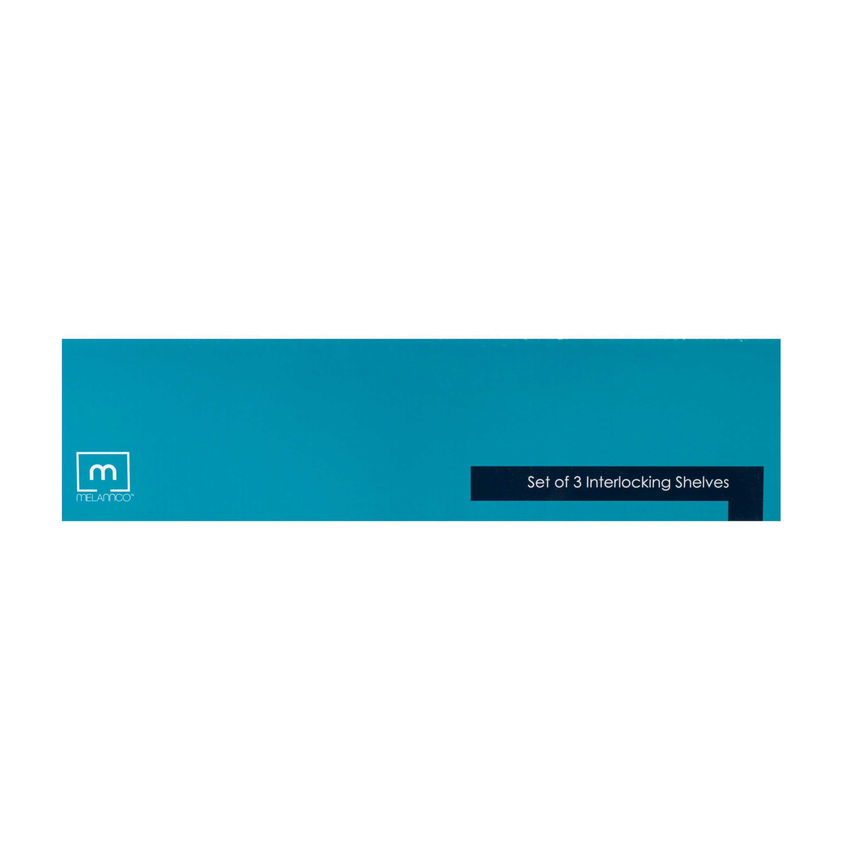 Melannco Set of 3 Interlocking Floating Wall Mount Shelves in Espresso