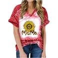 thumbnail image 1 of Birdeem Femmes Mode Imprimé Décontracté Col en V Manches Courtes T-Shirt Ample Blouse Hauts, 1 of 1