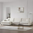 thumbnail image 3 of Tabaray 134" Oversized Cloud Couch Sectional Sofa with USB Ports & Cup Holders, Modern Modular L Shaped Sofa 3 Seater Deep Couches w 50" Wide Chaise for Living Room Apartment Office Corduroy (Beige), 3 of 8