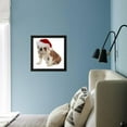 thumbnail image 5 of Christmas Dog  English Bulldog Wearing Santa Hat Holding Christmas Bell, Animals Seasons Framed Art Print Wall Art by Willee Cole Sold by Art.Com, 5 of 5