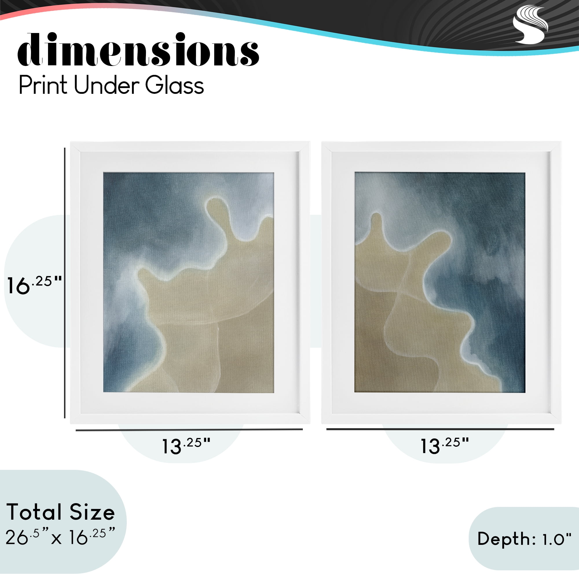 Stupell Industries Aerial Turning The Tides 2 Piece White Framed Print Under Glass Set, design by Grace Popp