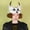 Natural White, variant on Feather Half Face Wolf Mask - Black Arctic Fox Adult Halloween Cosplay Costume