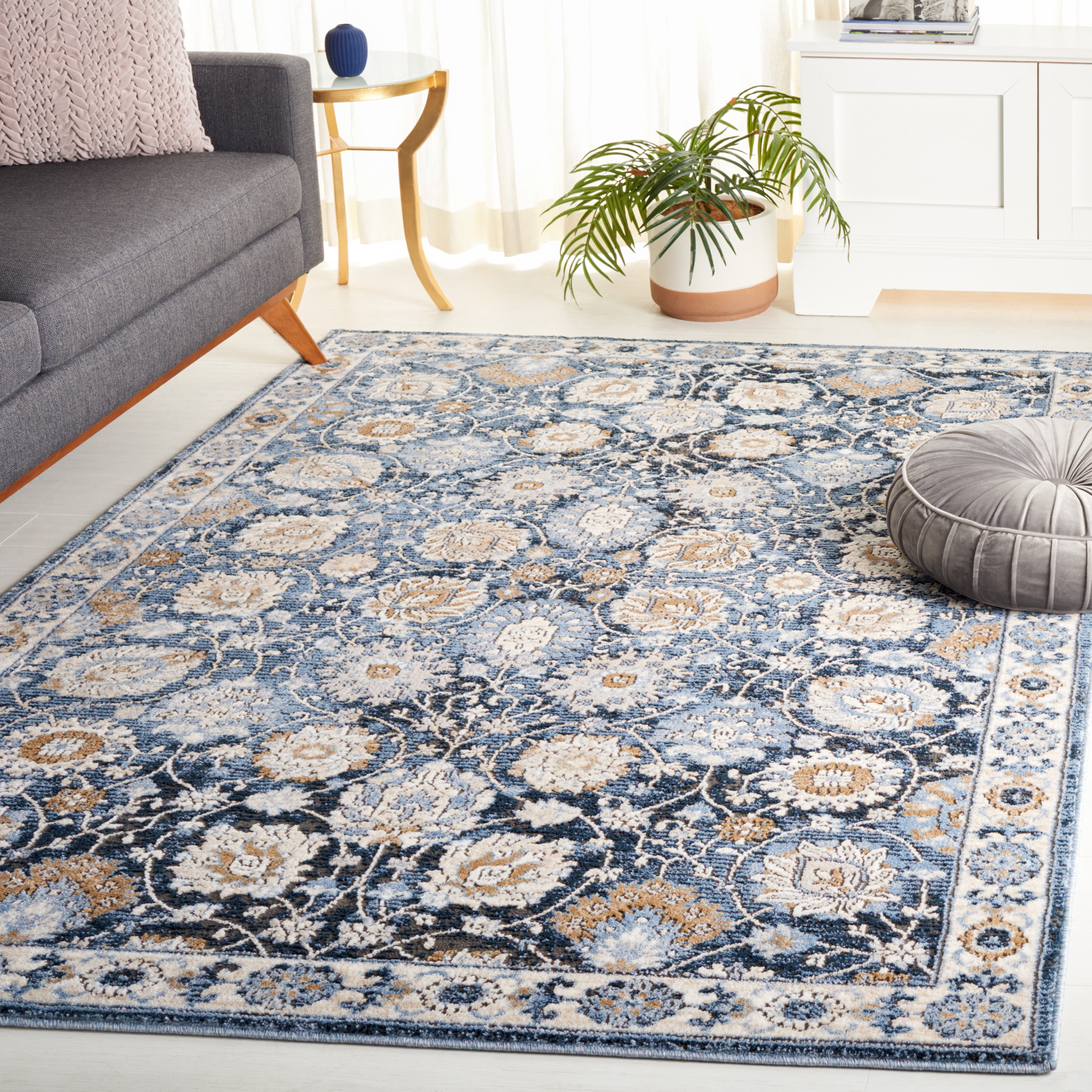 SAFAVIEH Rosewood Axum Oriental Area Rug, Ivory/Blue, 5'3" x 7'6"