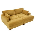 thumbnail image 6 of DREAMSIDEA Orange Chaise Lounge Indoor Furniture Upholstered Corduroy Sofa Counch with Armrest for Living Room,Bedroom, 6 of 9