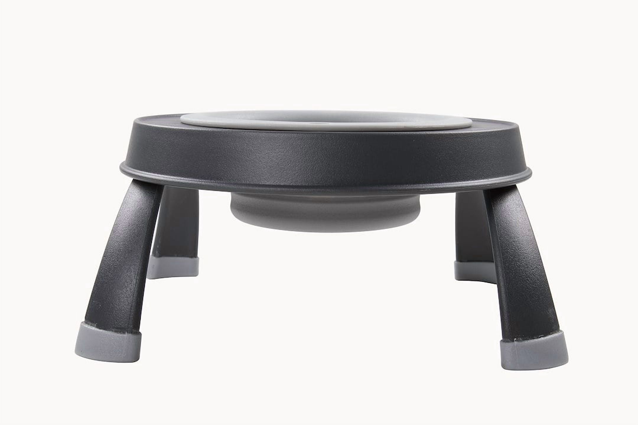 Dexas Pets Single Elevated Feeder Pet Bowl, 1.5 Cup Capacity, Small, Light Gray,