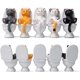 thumbnail image 4 of 5Pcs Mini Toilet Cat Figurines Cat Statue Sitting on Toilet Cartoon Animal Garden Statues Desktop Ornaments Home Decor for Bookshelf Office Home Table Decor, 4 of 5