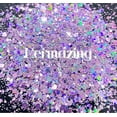 thumbnail image 2 of Glitter Heart Co. - High Quality Polyester Glitter - 2 oz Bag - Mermazing - Holographic Purple Chunky Mix, 2 of 2