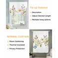 thumbnail image 3 of Floral Butterfly Tie Up Curtains for Window, Thermal Insulated Balloon Shade Adjustable Rod Pocket Curtains Valance Panels for Kitchen Bathroom Cafe 42 x 45 Watercolor Colorful Botanical Plants, 3 of 6