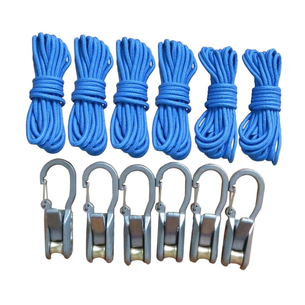 6 cuerdas con tensor de rodillo, herramienta para tensar cuerdas, kit de , ajustador de paracord resistente para lonas, tensores y equipo para