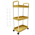thumbnail image 3 of KAKOWELY rolling cart Rolling Utility Cart Side Handles 3-Tier Multi-Functional Storage Trolley29.13"X13.98"X9.06", 3 of 4