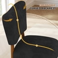 thumbnail image 4 of Hawsaiy Dining Chairs Set of 2, Upholstered Fabric Dining Room Chairs, Mid Century Modern Kitchen Chairs with Solid Wood Legs & Cross-Brace Support, Farmhouse Side Chairs for Dining Room, Black, 4 of 10