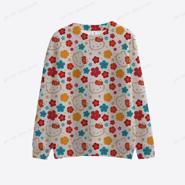 Sudadera de Hello Kitty para mujer, suéter informal de dibujos animados, ropa de primavera, Otoño e Invierno