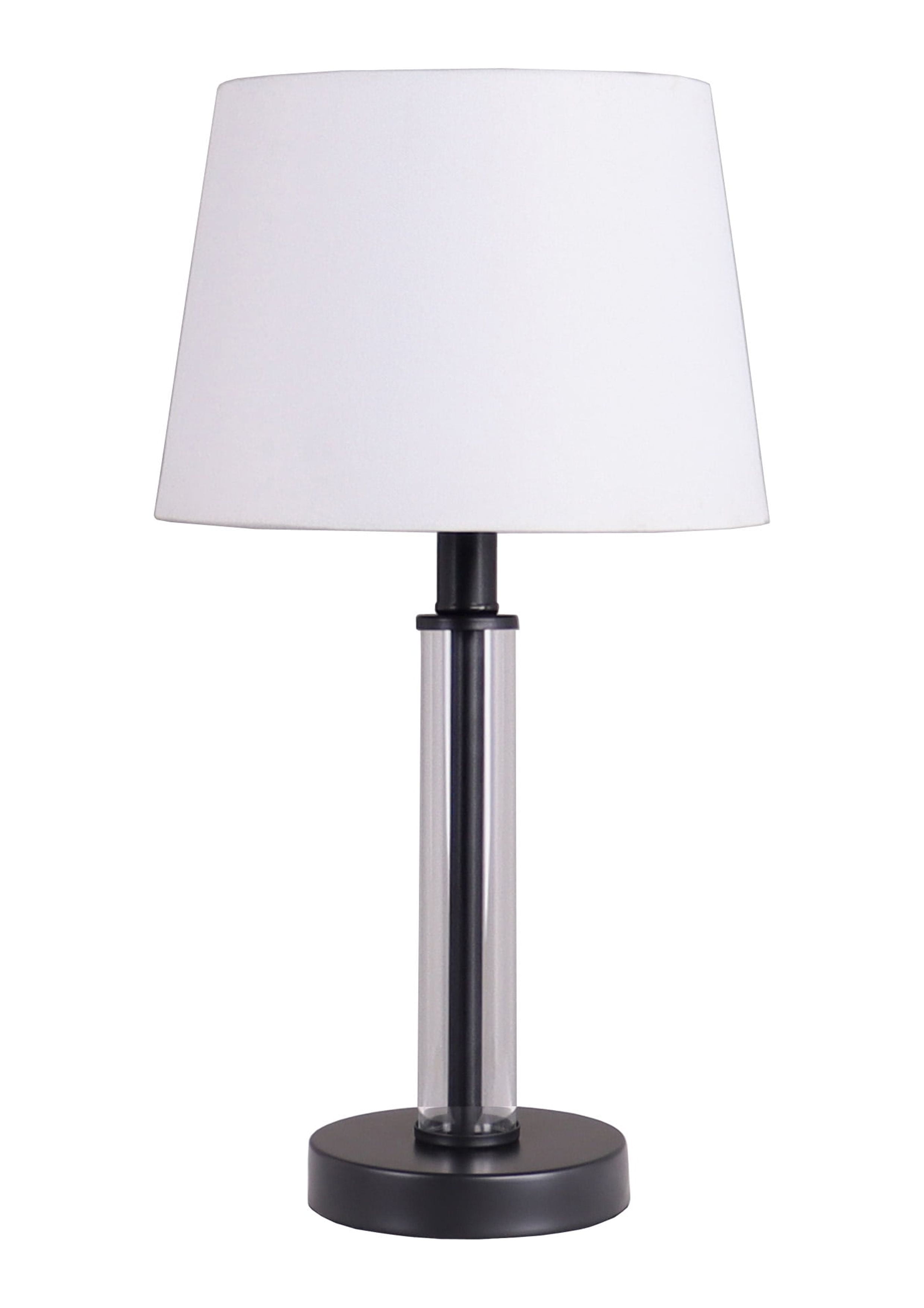 Better Homes & Gardens 14" Height Black Finish Metal Clear Glass Column Accent Lamp Base, Modern Design