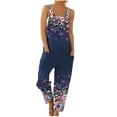 thumbnail image 2 of SDNall Jumpsuits for Women Casual Fashion Pants Overalls Rompers Printed Buttons Suspender Jumpsuit Womens Romper Sizes:S-5XL, 2 of 9