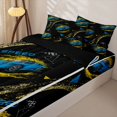 thumbnail image 3 of Homewish Speed Race Car Zipper Twin Comforter Sets with Fitted Sheet and 2 Pillowcases for Boys, Cheskered Flag Zipper Bedding Set, Black Reversible, 4 Pieces, 3 of 6