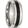 thumbnail image 4 of Stainless Steel Polished Black Enamel 8mm Beveled Edge Band (Size 11) Made In China sr122-11, 4 of 5