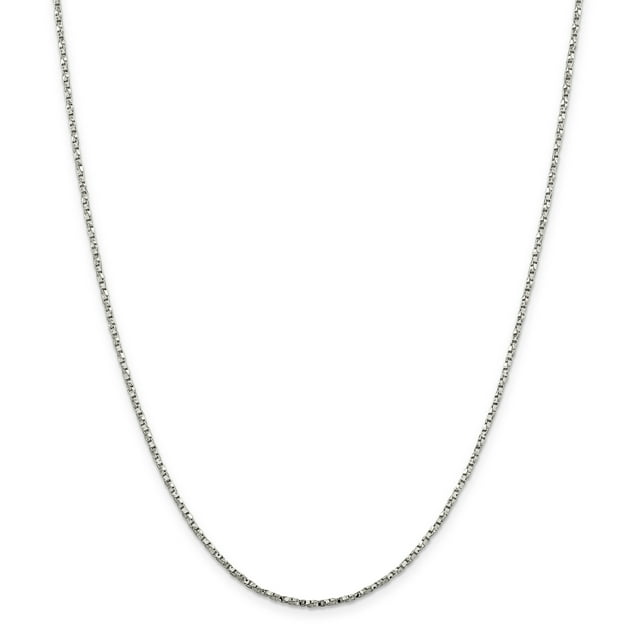 925 Sterling Silver 1.75mm Twisted Box Chain 16 Inch