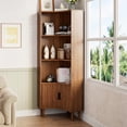 thumbnail image 2 of 67" Tall Fluted Corner Cabinet with Sliding Doors, Modern Wood Freestanding Storage Organizer, 2 of 9