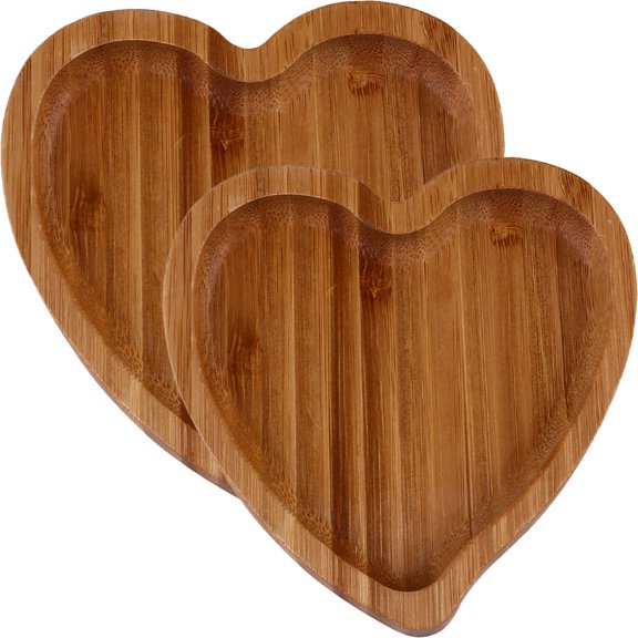 ONAPARTER 2 Pcs Dessert Plate Tray Food Board Small Charcuterie Boards Wood Wooden Crystal Heart Shaped (As Shown)