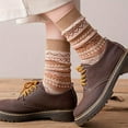 thumbnail image 2 of 6 Pairs Vintage Cotton Socks Womens Cute Crew Socks Fall Aesthetic Long Socks Preppy Ankle Socks for Women, 2 of 7