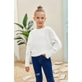 thumbnail image 3 of Girl's Oversized Crewneck  Long Sleeve Fall Sweaters Kids BatwingSlouchy Chunky Pullover Jumper  5-14 Years, 3 of 4