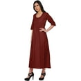 thumbnail image 2 of Moomaya Indian Dresses For Women Kurti 3/4 Sleeve Solid Long Blouse Top, 2 of 5