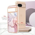 thumbnail image 5 of SaniMore for Google Pixel 8 6.2" 2023 Case with Wireless Charging Shockproof TPU Backplane Glitter Marble Pattern Fashion Design Anti-drop Anti-fingerprint Skin-feel Cover for Google Pixel 8, Rosegold, 5 of 12