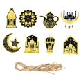 thumbnail image 3 of 8 Piezas Colgante Ramadán, Adornos Colgantes Eid, Manualidades Colgante de Fiesta Eid para Sala de Estar, Boda, Puerta del Hogar, Patio Trasero Negro y oro, 3 of 8