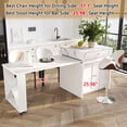 thumbnail image 4 of Noble House Modern Imitation Marble Counter Height Table,Extendable Kitchen Island Cart,White, 4 of 10