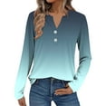 thumbnail image 1 of T-Shirt à Manches Longues pour Femmes Liquidation Femmes Chemises Mixtes Femmes Mode Décontractée Hauts à Boutons à Manches Longues Chemises Blouses Hauts, 1 of 6