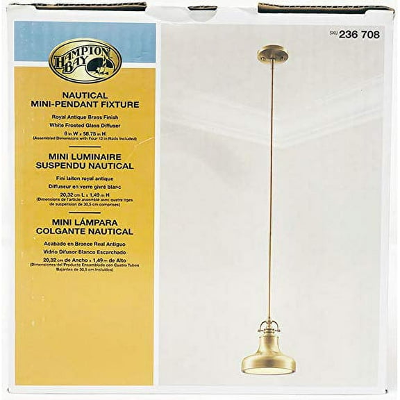 Nautical Mini Pendant Light Antique Brass