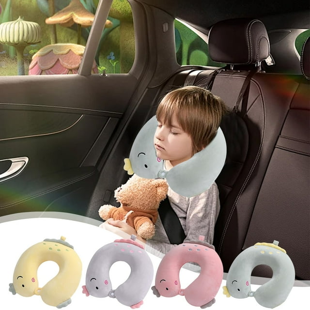 Bonita almohada en forma de U de dinosaurio, almohada para el cuello para la hora del almuerzo de los estudiantes, almohada de algodón con memoria para viajes de oficina, almohada en forma de