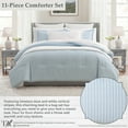 thumbnail image 5 of My Texas House Stripe 11-Piece Comforter Set with Sheets, Blue, Queen, 5 of 17