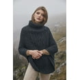 thumbnail image 2 of SAOL 100% Merino Wool Women's Aran Cable Knit Poncho Oversize Sweater High Neck Irish Cape Made in Ireland, 2 of 6