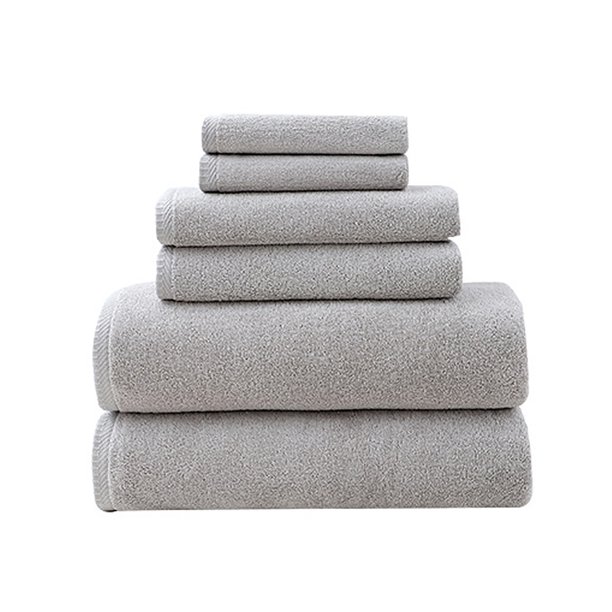 6PCS Juego de Toallas Fibra Natural Superior Suave y Absorbente Toallas de Baño Tejido Especial 2 Toallas de Baño 2 Toallas de Mano 2 Toallas Necesidades de Viaje en Casa.