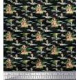 thumbnail image 3 of Soimoi Black polyester Crepe Fabric Palm Tree & Girl Beach Fabric Prints By Yard 52 Inch Wide, 3 of 5