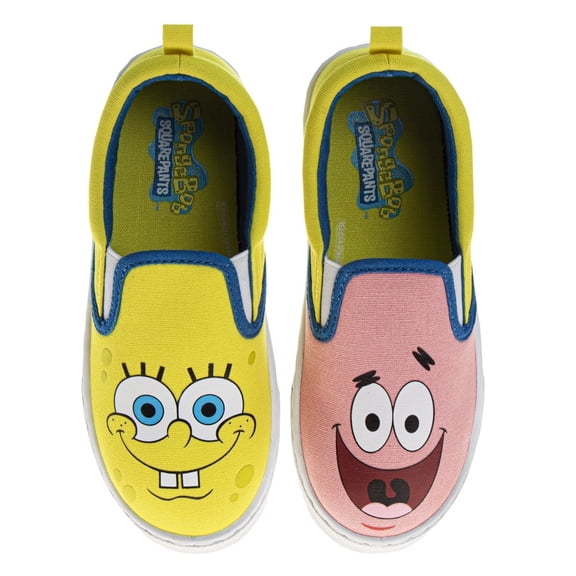 Nickelodeon Spongebob Squarepants Spongebob And Patrick Slip On Low Top Canvas Sneakers. (Little Kids Big Kids)Yellow Blue, Size: 12