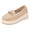Khaki, variant on Women's Platform Wedge Loafers with Metal Rhinestone Chain Casual Non Slip Business Dress Shoes Pink Size 6