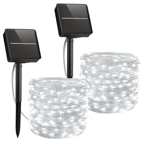 Cadena de luces solares Minetom de 2 x 33 pies, 200 LED, impermeables