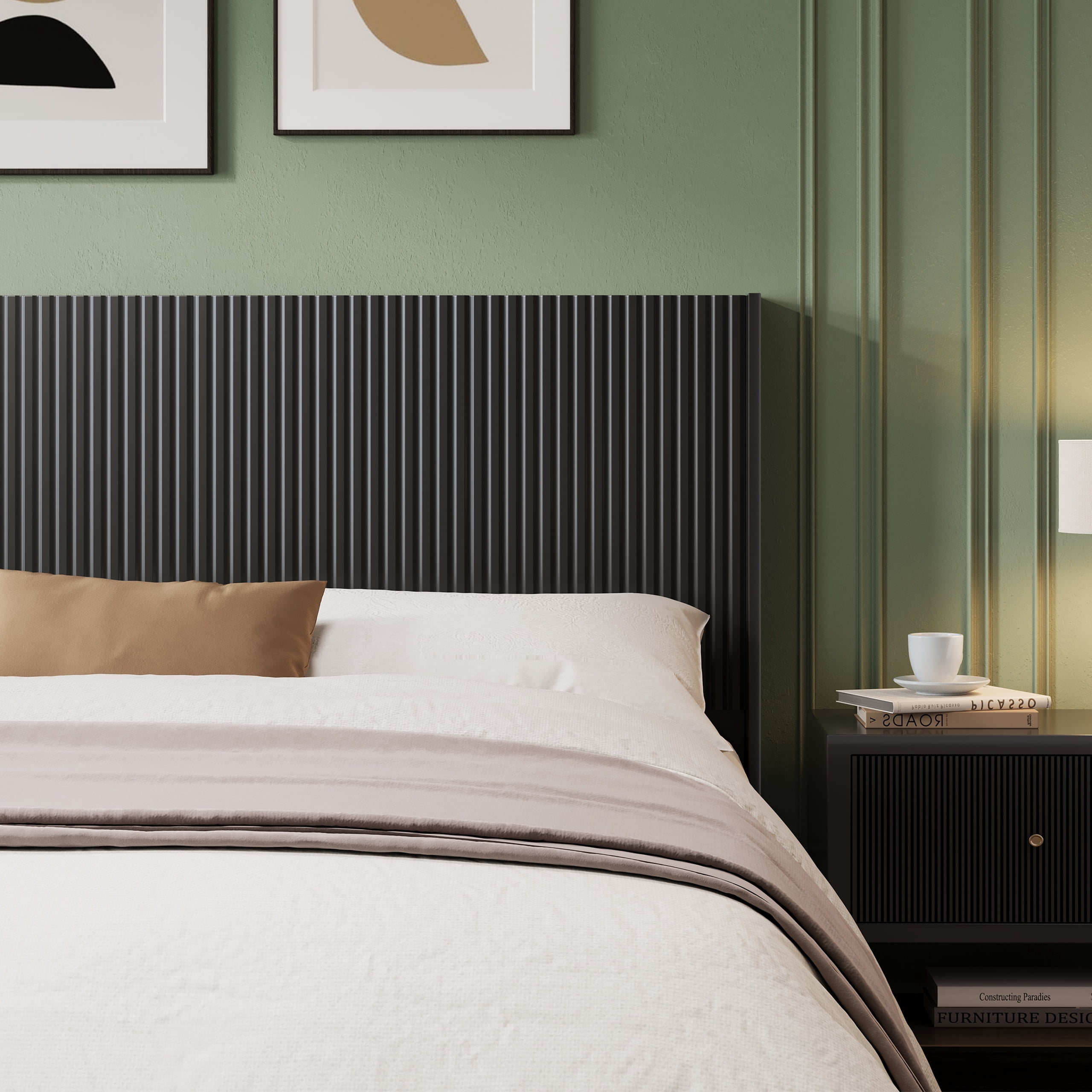 Wood Headboard King Size Headboard Only, 80.3" Wide Wooden Headboard King Size, Farmhouse King Headboard Only, Wall Mounted Headboard King, King Size Headboards, Boho Headboard, Black