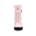 thumbnail image 5 of BLISSFUL STEP Women's Platform Buckle Lace Up Block Heel Ankle Boot, 5 of 7