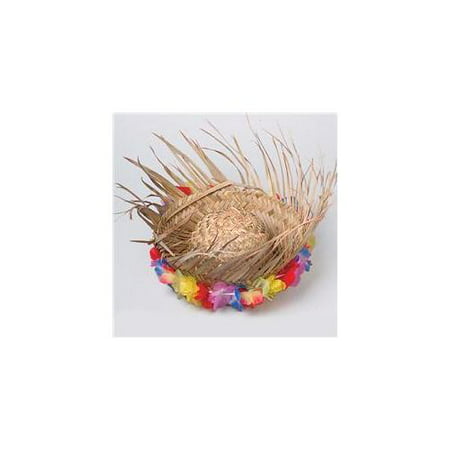 US Toy -Natural Beachcomber Hat With Lei, 1 Per Package