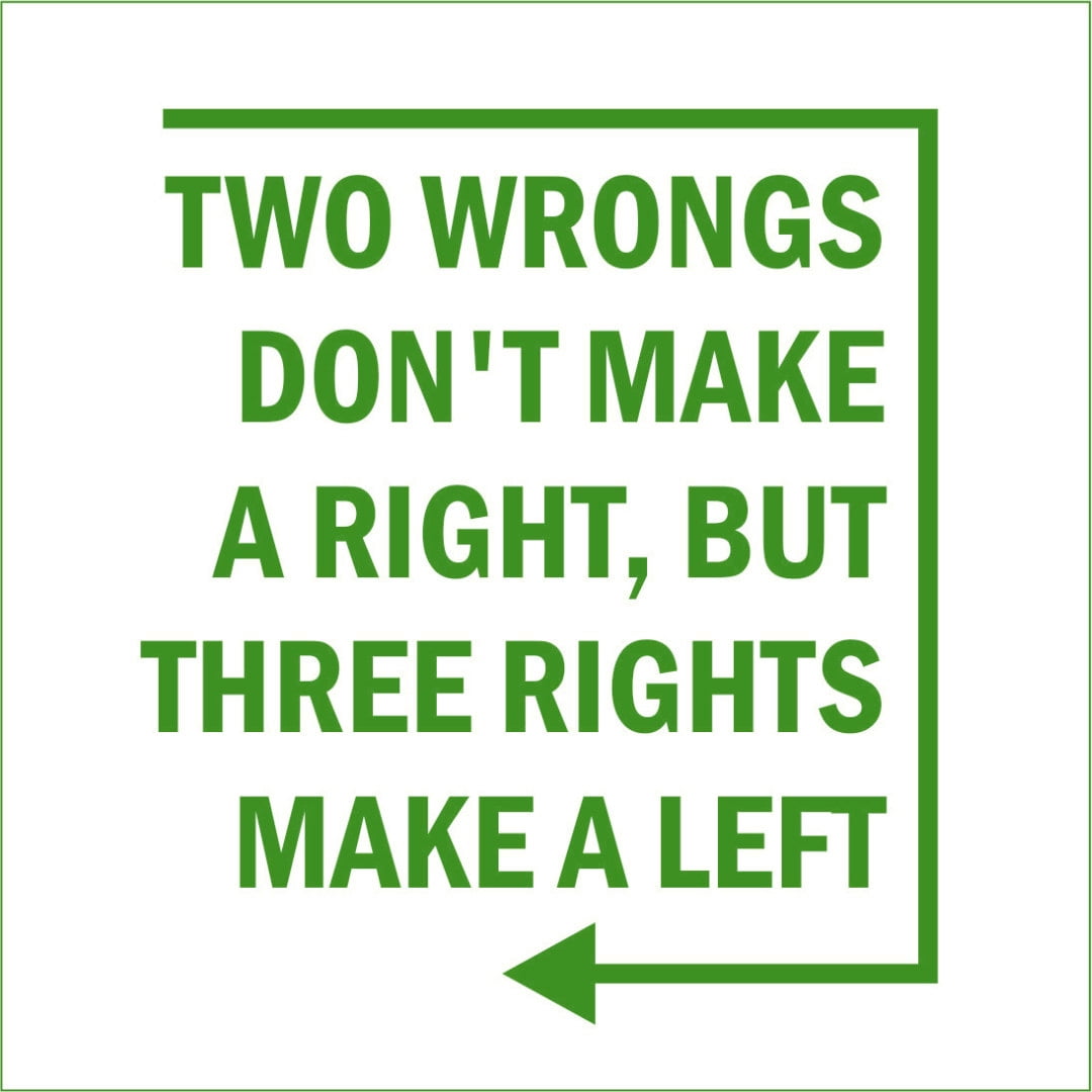 Two Wrongs Don't Make a Right, But 3 Rights.. Vinyl Quote - Large ...